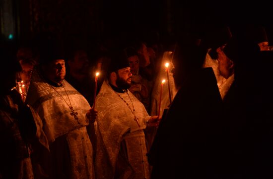Easter service in Moscow's Cathedral of Christ the Savior
