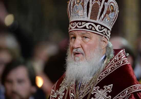 Easter Vigil at Cathedral of Christ the Saviour in Moscow