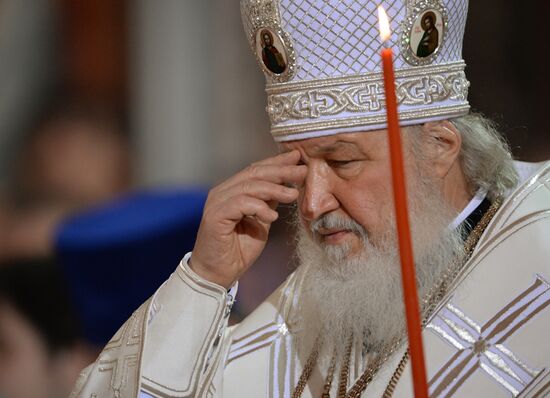 Easter service in Moscow's Cathedral of Christ the Savior