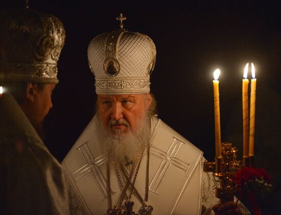 Easter service at Christ the Savior Cathedral in Moscow