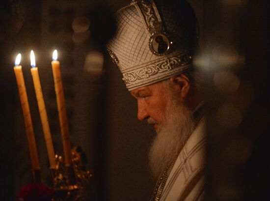 Easter service at Christ the Savior Cathedral in Moscow