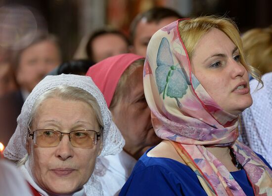 Easter service at Christ the Savior Cathedral in Moscow