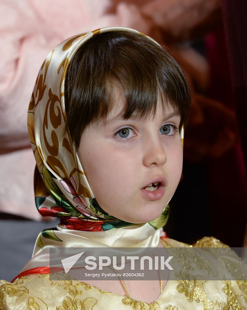 Easter service at Christ the Savior Cathedral in Moscow