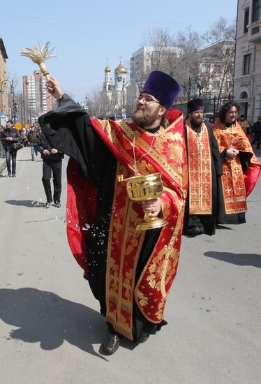 Easter procession and prayer in Vladivostok