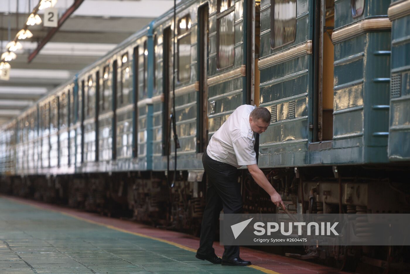 Railcars at the Vladykino train maintenance facility