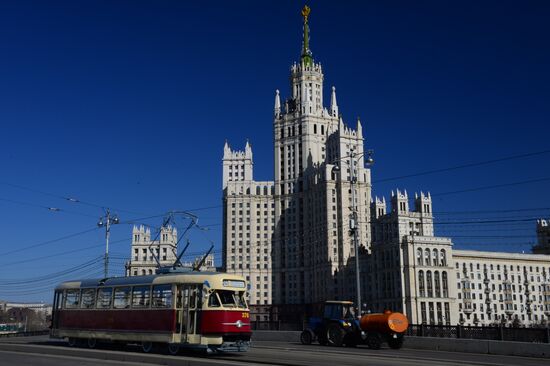 Tram parade "The 116th Anniversary of the Moscow Tram"
