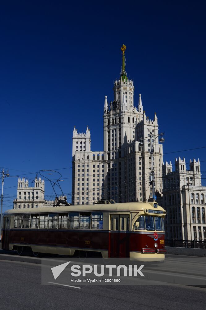 Tram parade "The 116th Anniversary of the Moscow Tram"