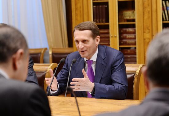 State Duma Speaker Sergei Naryshkin's meeting with Chairman of Iranian National Security and Foreign Policy Commission