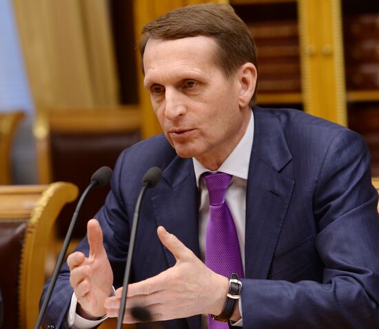State Duma Speaker Sergei Naryshkin's meeting with Chairman of Iranian National Security and Foreign Policy Commission