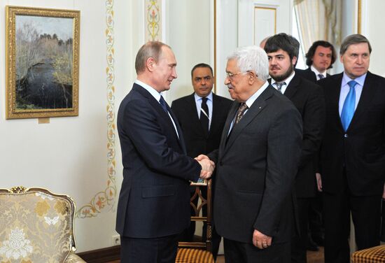 Russian President Vladimir Putin's meeting with Palestinian President Mahmoud Abbas