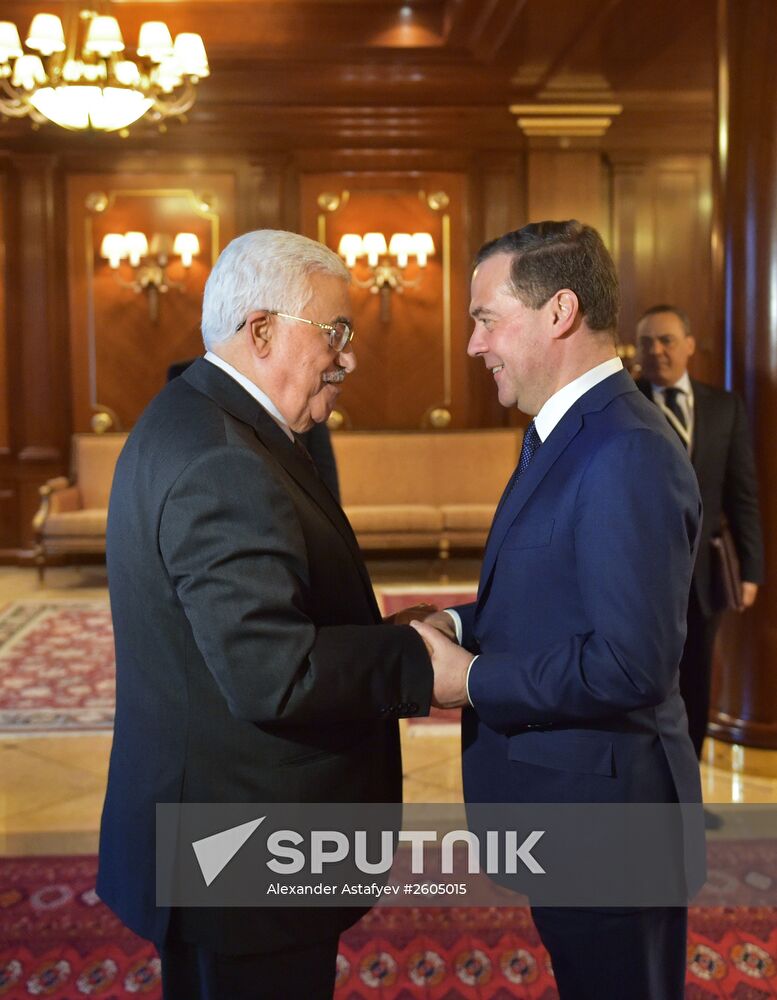 Russian Prime Minister Dmitry Medvedev's meeting with Palestinian President Mahmoud Abbas