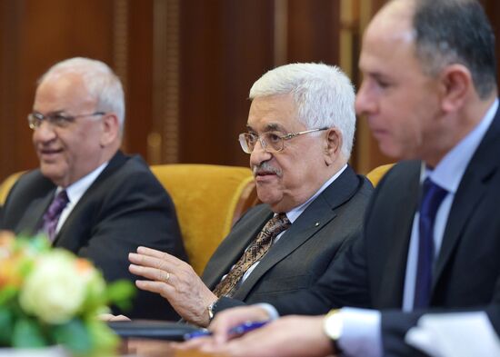 Russian Prime Minister Dmitry Medvedev's meeting with Palestinian President Mahmoud Abbas