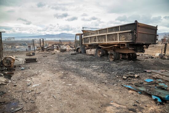 Aftermath of Khakassia flash fires