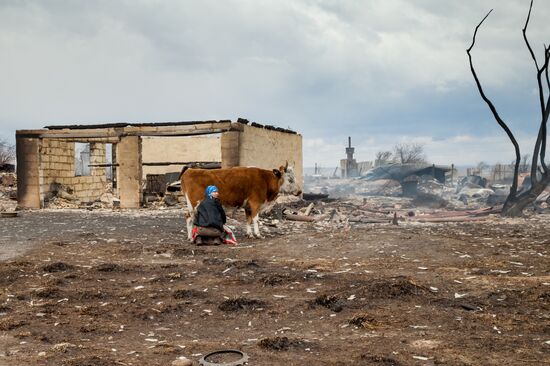 Aftermath of Khakassia flash fires