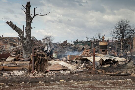 Aftermath of Khakassia flash fires