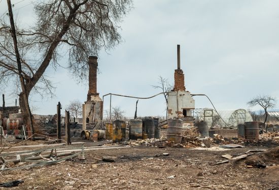 Aftermath of Khakassia flash fires