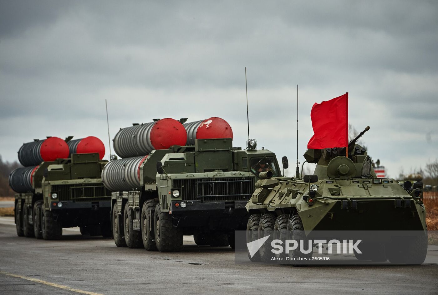 Mechanized unit of St. Petersburg garrison troops during military parade training