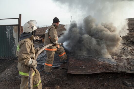 Relief efforts following wildfire in Shira, Republic of Khakassia