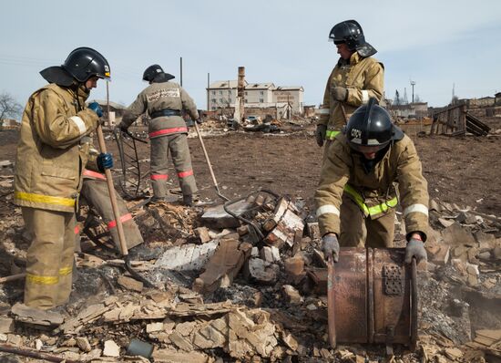Relief efforts following wildfire in Shira, Republic of Khakassia