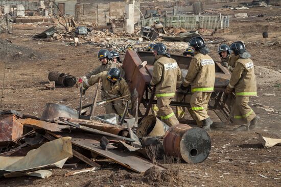 Relief efforts following wildfire in Shira, Republic of Khakassia