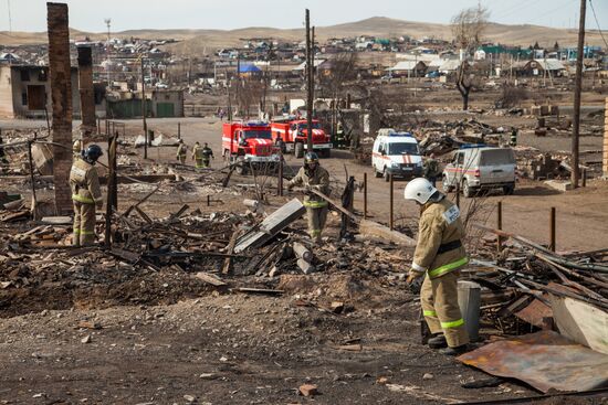Relief efforts following wildfire in Shira, Republic of Khakassia