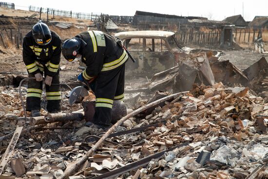 Relief efforts following wildfire in Shira, Republic of Khakassia