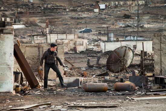 Relief efforts following fire in Shira, Republic of Khakassia