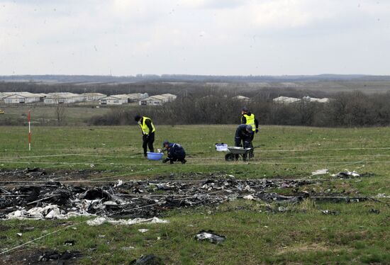 Dutch and Malaysian experts visit site of Malaysia Airlines flight MH17 plane crash