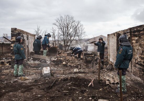 Aftermath of Khakassia flash fires