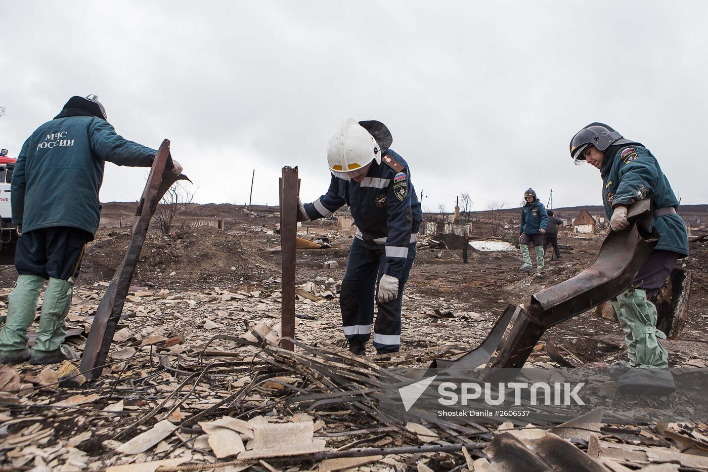 Aftermath of Khakassia flash fires