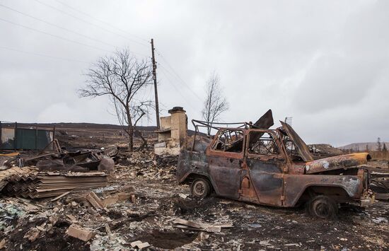 Aftermath of Khakassia flash fires
