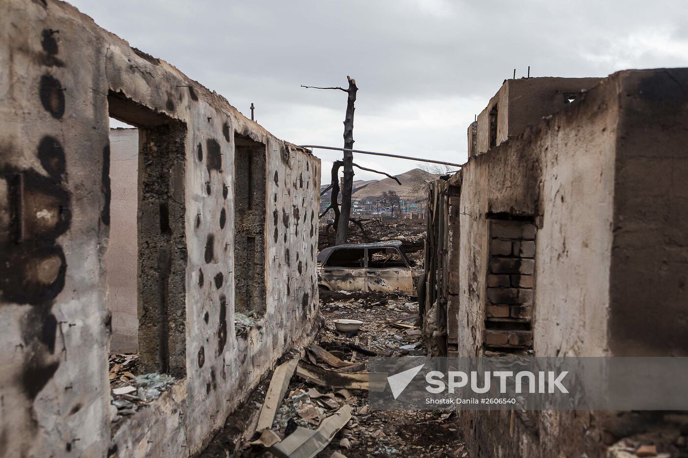 Aftermath of Khakassia flash fires