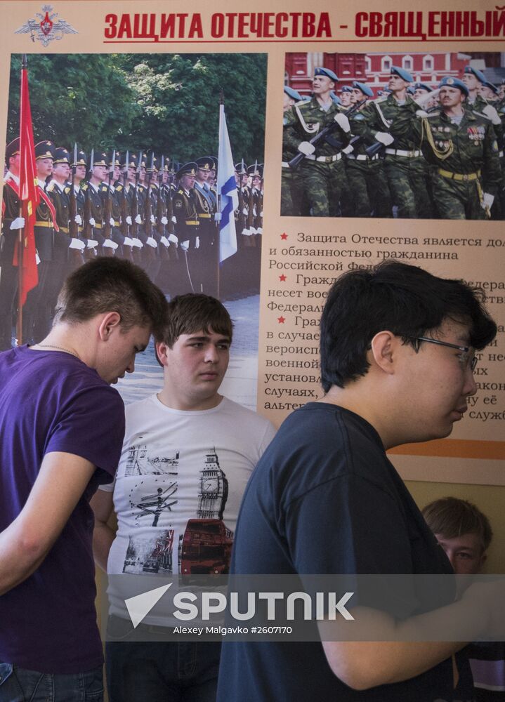 Military enlistment office at work in Omsk