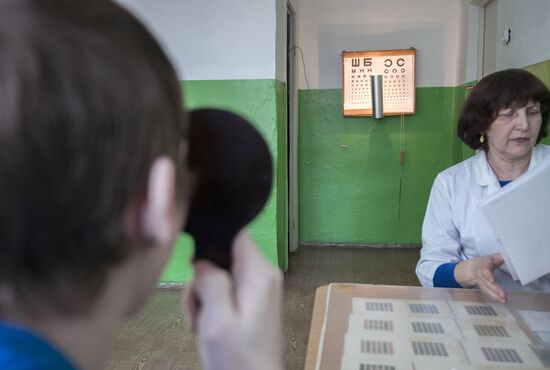 Military enlistment office at work in Omsk