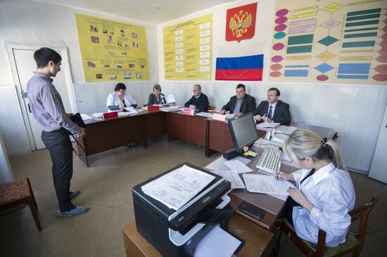 Military enlistment office at work in Omsk