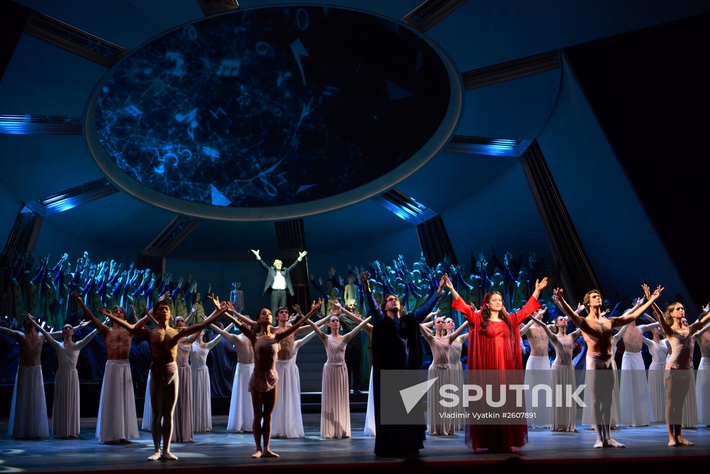 Dress rehearsal of "Dona Nobis Pacem" in Bolshoi Theater