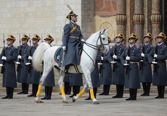 Presidential Regiment at horse and foot guard mounting ceremony