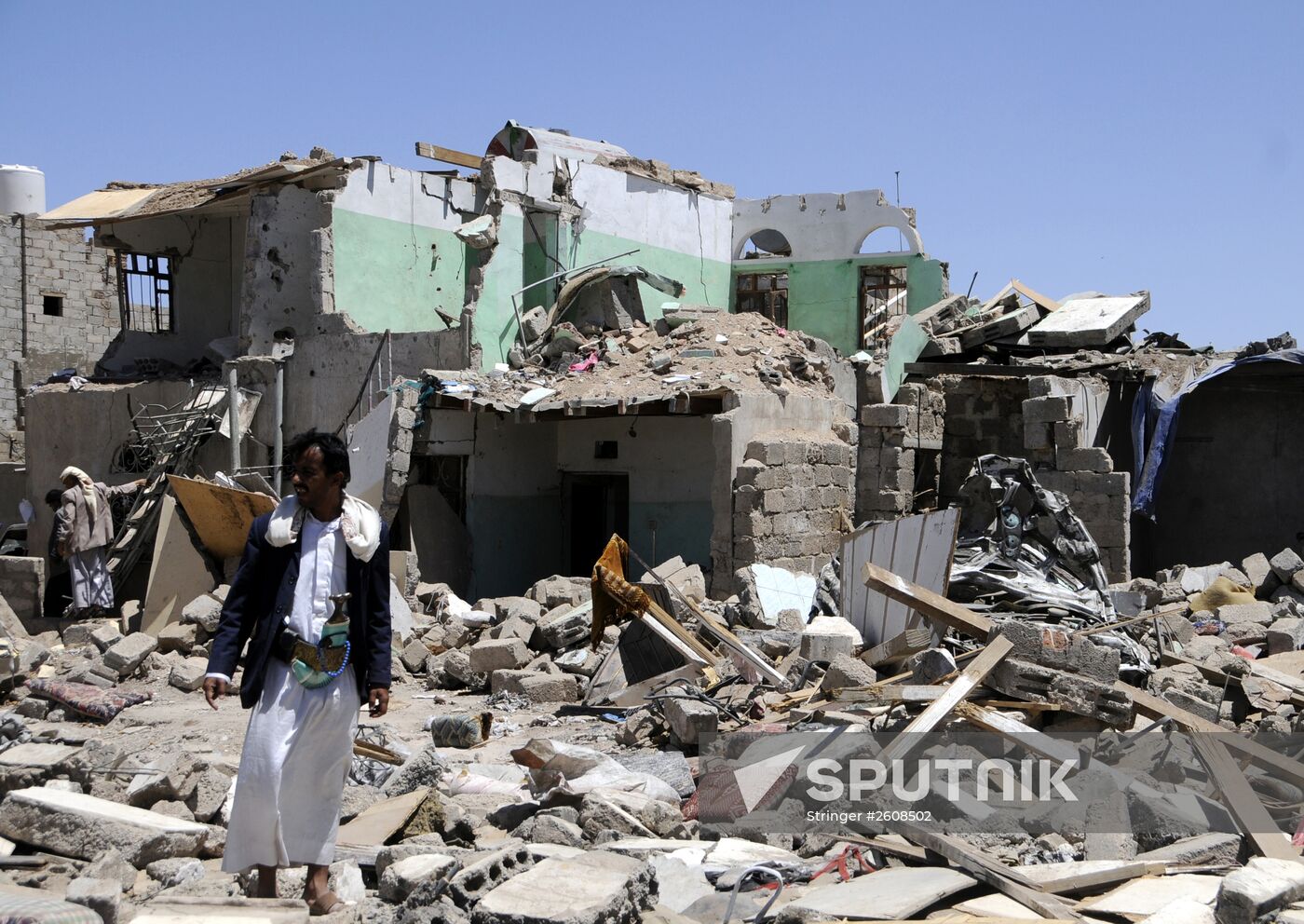 Aftemath of Saudi-led coalition's air raids in Yemen