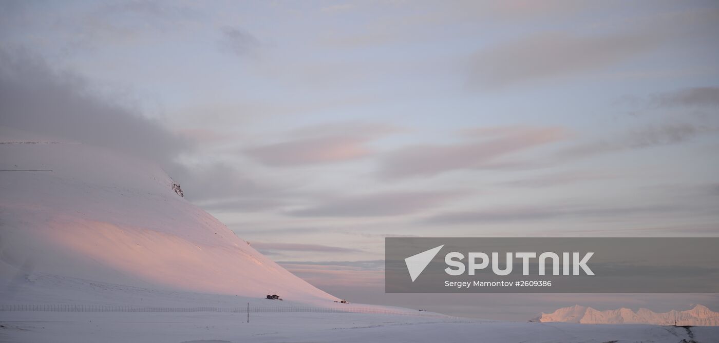 Barentsburg, a town for miners, in the Svalbard archipelago