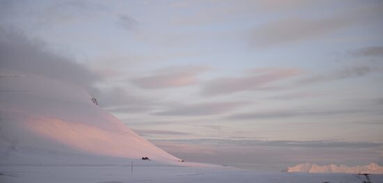 Barentsburg, a town for miners, in the Svalbard archipelago