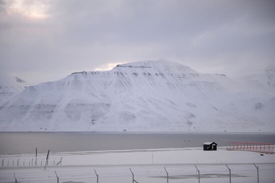 Barentsburg, a town for miners, in the Svalbard archipelago