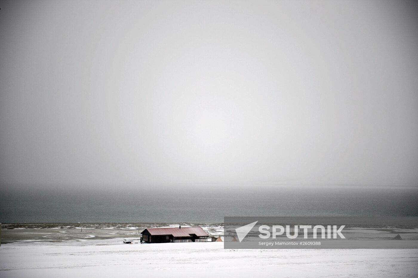 Barentsburg, a town for miners, in the Svalbard archipelago