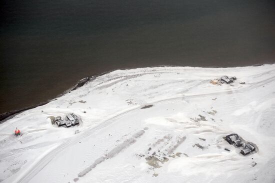 Barentsburg, a town for miners, in the Svalbard archipelago