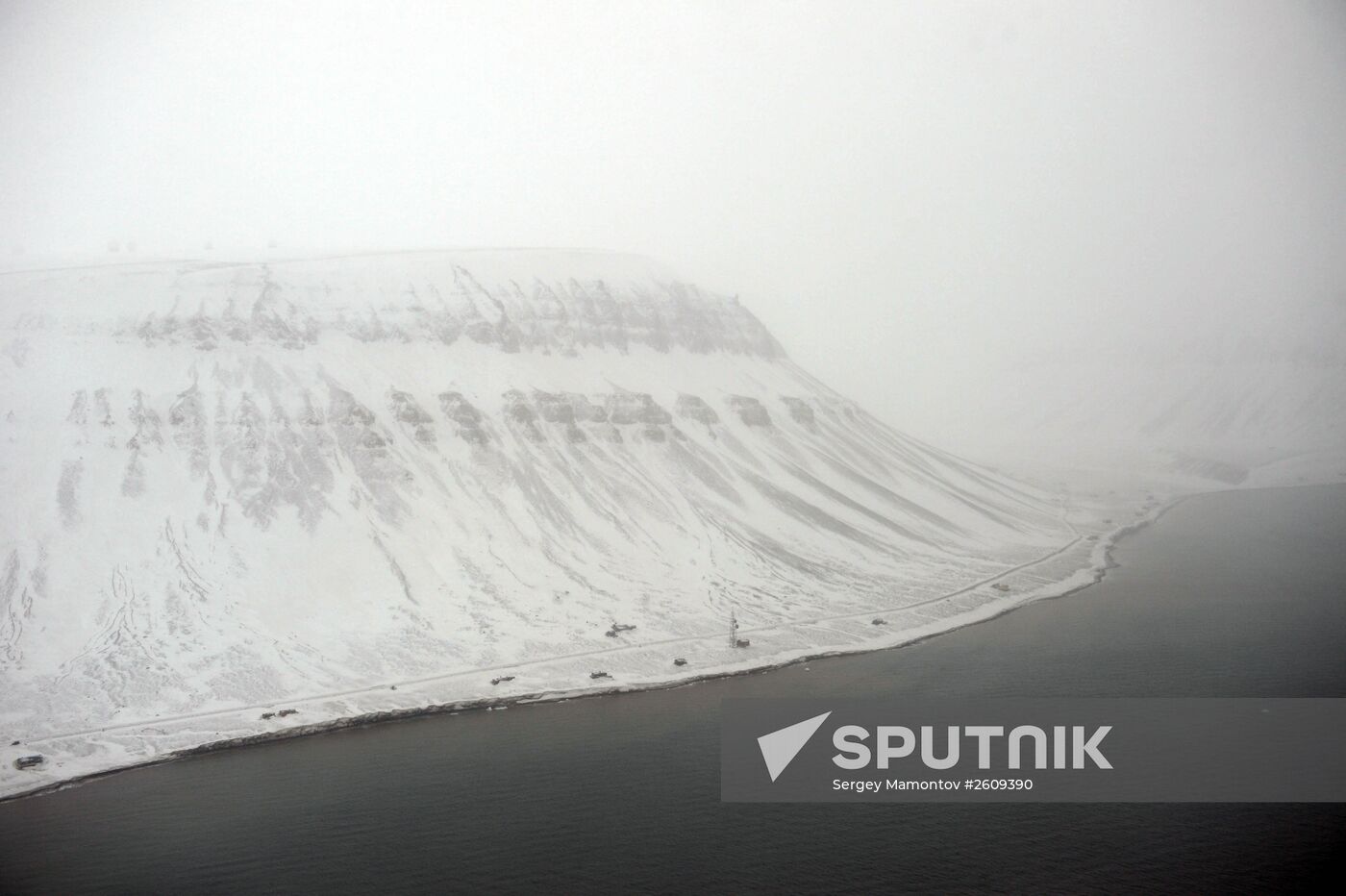 Barentsburg, a town for miners, in the Svalbard archipelago