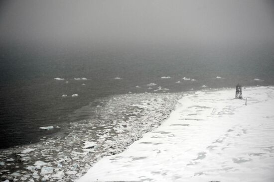 Barentsburg, a town for miners, in the Svalbard archipelago