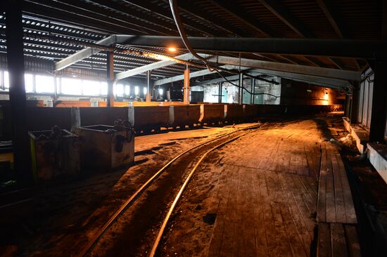 Mining town of Barentsburg on Spitsbergen