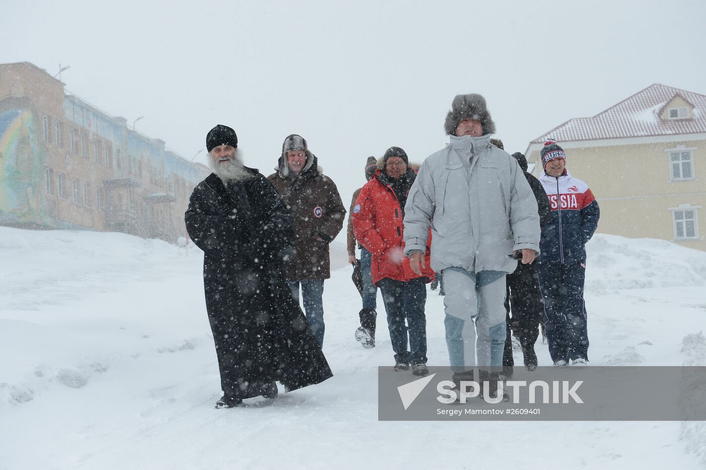 Mining town of Barentsburg on Spitsbergen