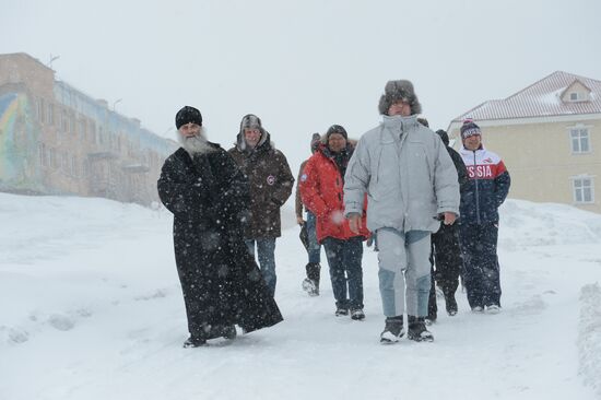 Mining town of Barentsburg on Spitsbergen
