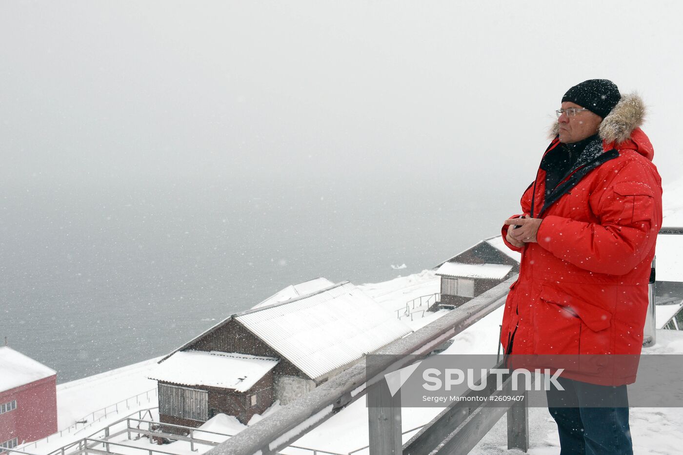 Mining town of Barentsburg on Spitsbergen