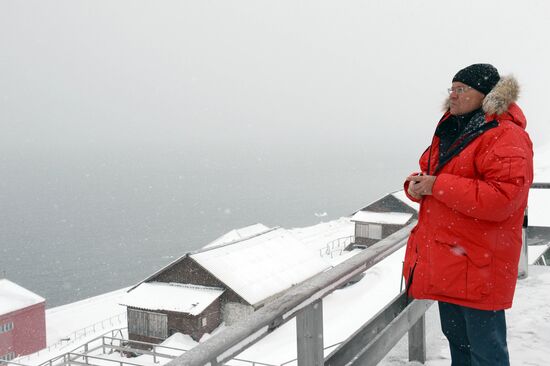 Mining town of Barentsburg on Spitsbergen